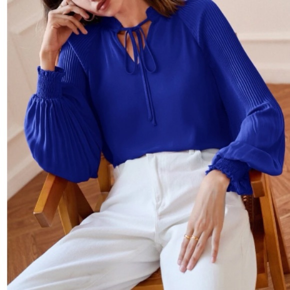 Tops - Luxe tie neck blouse